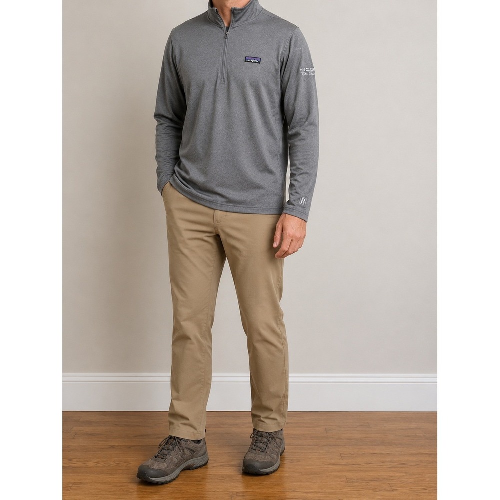 Patagonia‎ R1 Daily Zip Neck Pullover Men Large Gray Quarter Zip Stretch Fleece